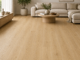 SA318 Aspen Birch 5mm Desertland SPC flooring installed in a modern living room with natural birch wood appearance