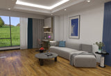 Old oak Unilin wood flooring with warm golden tones and rustic grain texture