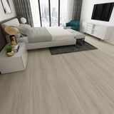 SA11 Timber-Land 5MM Desertland SPC flooring installed in a bright modern living room featuring light grey oak tones and clean contemporary styling