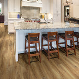 SA152 Knotty Timber 5MM Desertland SPC flooring installed in a residential kitchen featuring authentic knotty wood visuals and warm rustic styling