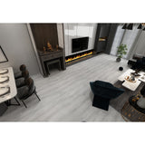 SA29 Rain Clouds 5MM Desertland SPC flooring installed in a contemporary living space featuring clean light grey wood styling